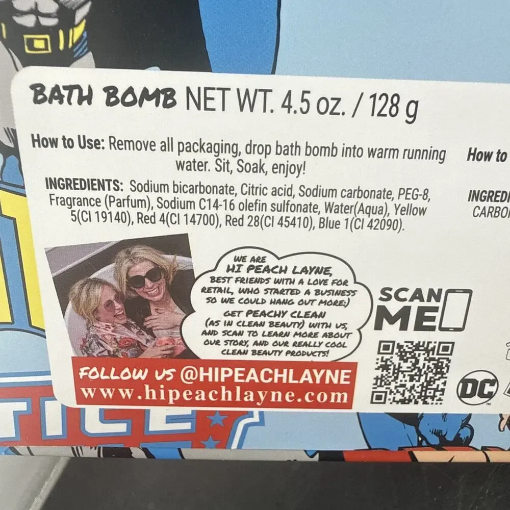 DC Justice League Batman Superman Wonder Woman hi Bath Gift Set Comic Book
